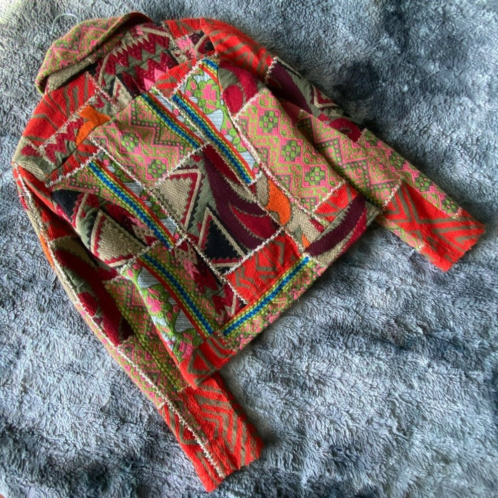 Zara Patchwork Embroidered Moto Jacket - image 11